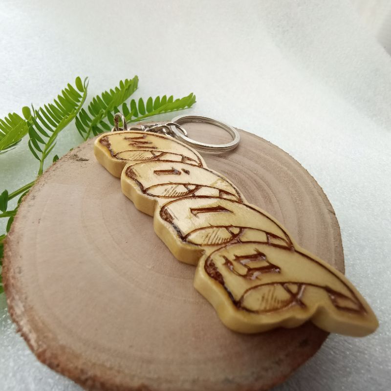 Gantungan kunci / tas kayu custom nama