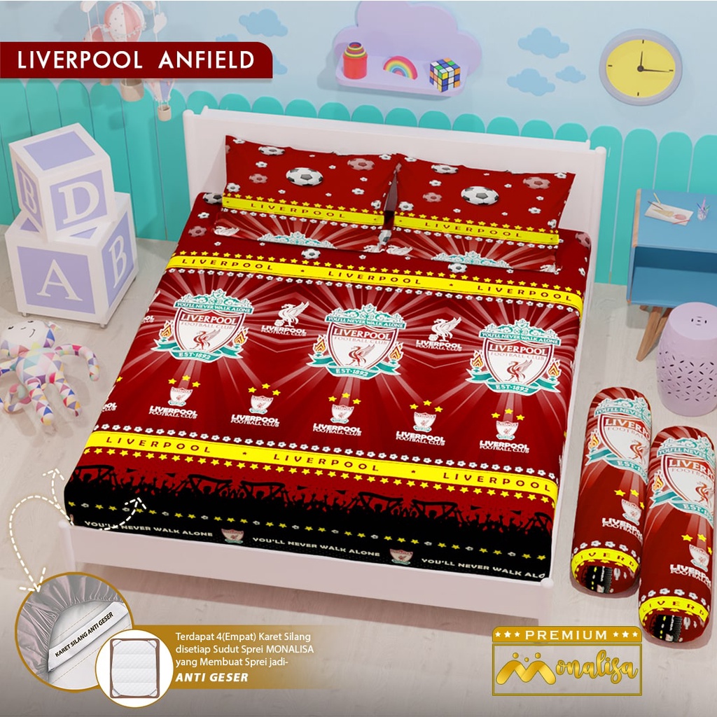 Monalisa Premium BedCover SET Sprei Uk 160/180 - Liverpool Anfield