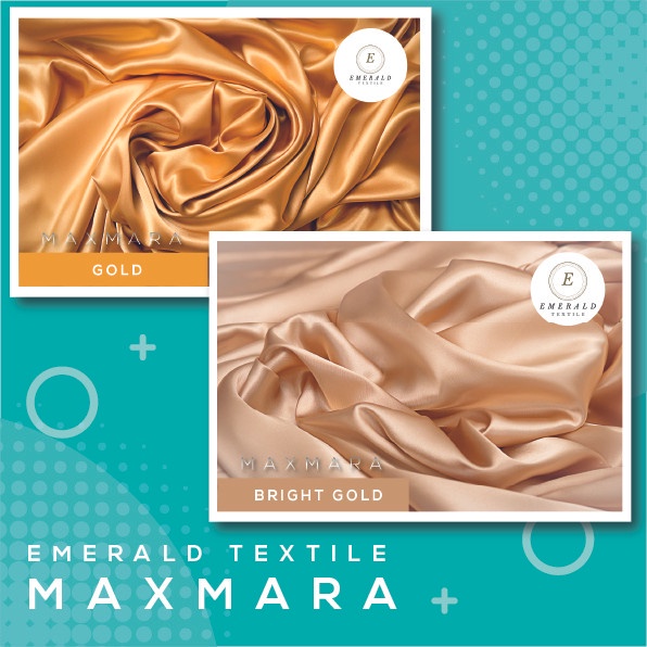 Kain 1/2 Meter Kain Satin Maxmara Premium By Emerald Textile - Gold