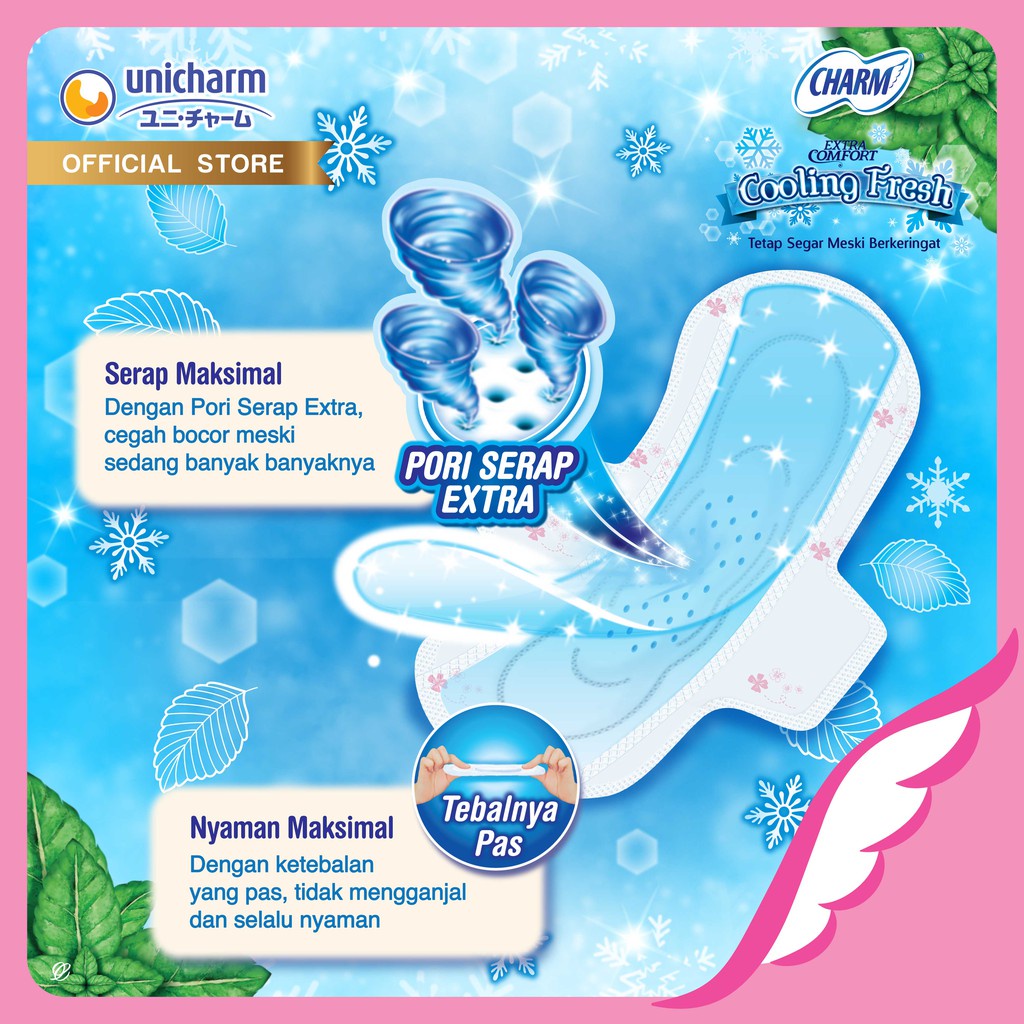 CHARM Extra Comfort Cooling Fresh Wing 26cm 13pads