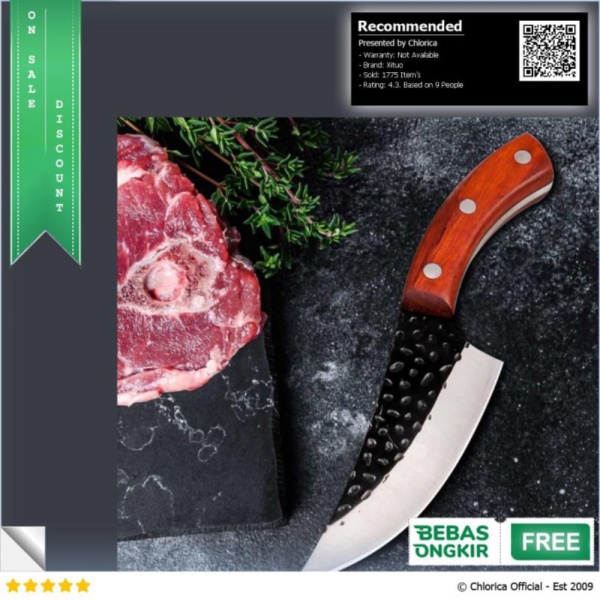 Dijual XITUO Pisau Dapur Chef Knife Carbon Stainless Steel 5 Inch - DL040 - Silver Xituo Berkualitas