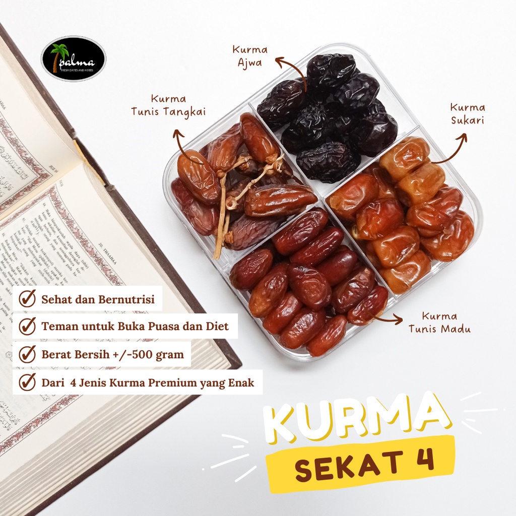 KURMA 4 SEKAT UNTUK BERBUKA | AJWA | SUKARI |TUNIS MADU | TUNISIA TANGKAI