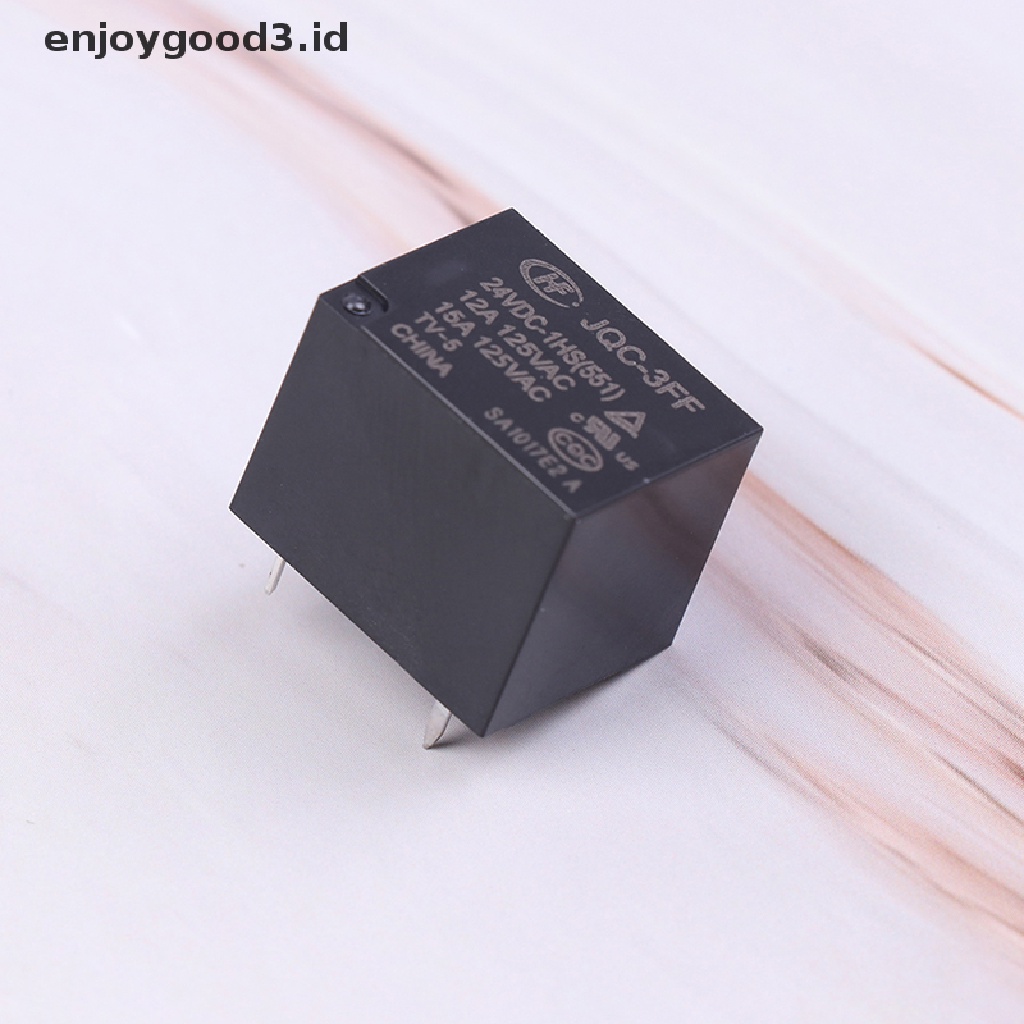 1pc Relay HF-JQC-3FF-5V 12V 24V 4ft 10A Grup Normally Open Dc