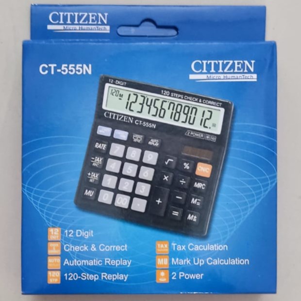 

_^_^_^] Kalkulator Citizen CT-555N / Calculator / Alat Hitung 12 digit