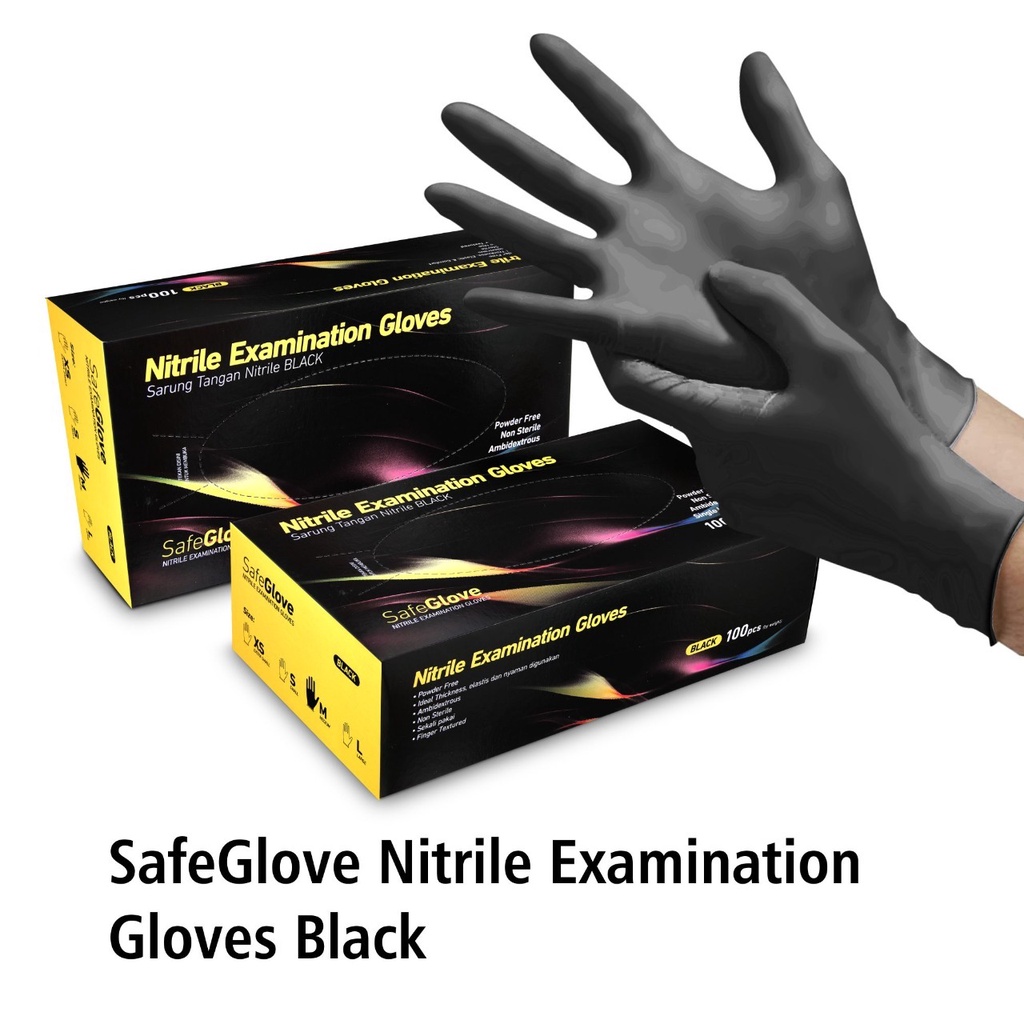 Safeglove Nitrile Black OneMed box 100pcs OJ