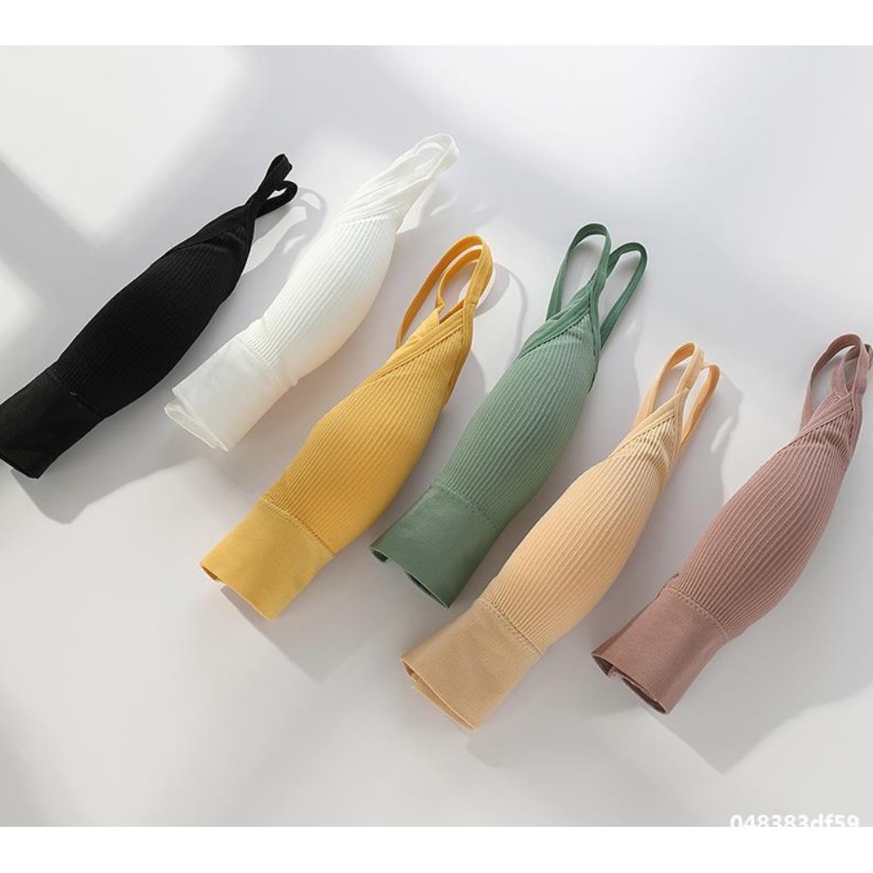 HC Bra Sport Wanita tanpa kawat Model Seamless kode B400 dengan Tali Strap Isi Busa Bergaya Sexy-6
