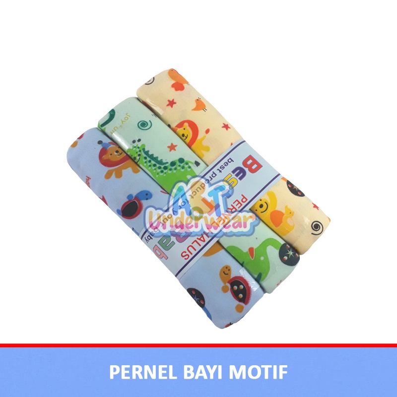 AT99-(3picis) Pernel Daffa Motif ABC/bedong kain bayi/Selimut bayi