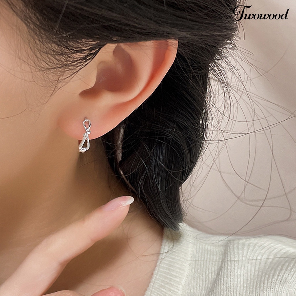 1 Pc Anting Hoop Hypoallergenic Bahan Tembaga Untuk Wanita