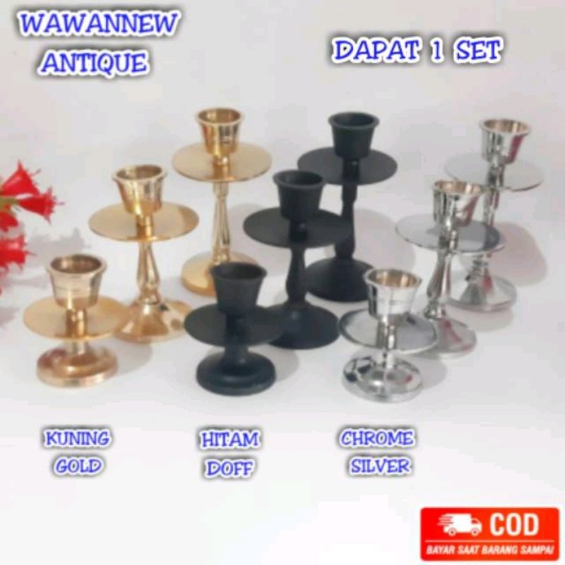 Tempat Lilin Aromaterapi Kuningan Antik Polos / Candle Holder 10cm