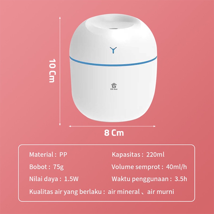 Diffuser Mini Humidifier Aroma Terapi Pelembab Udara Hrumidifier Mini USB Car Humidifier