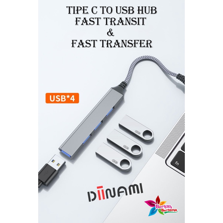 DIINAMI G05 Kabel Adapter USB Hub Type C Cable Multi Port 4 in 1 to USB 3.0 Macbook Air Pro 2020 2021 M1 BB7382
