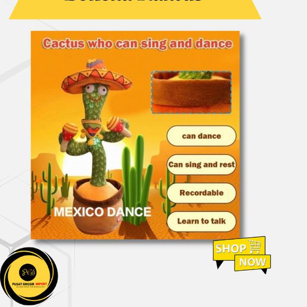 (PG) Mainan Boneka Kaktus Elektrik Kaktus Goyang Menari Joged - KAKTUS SQUID GA