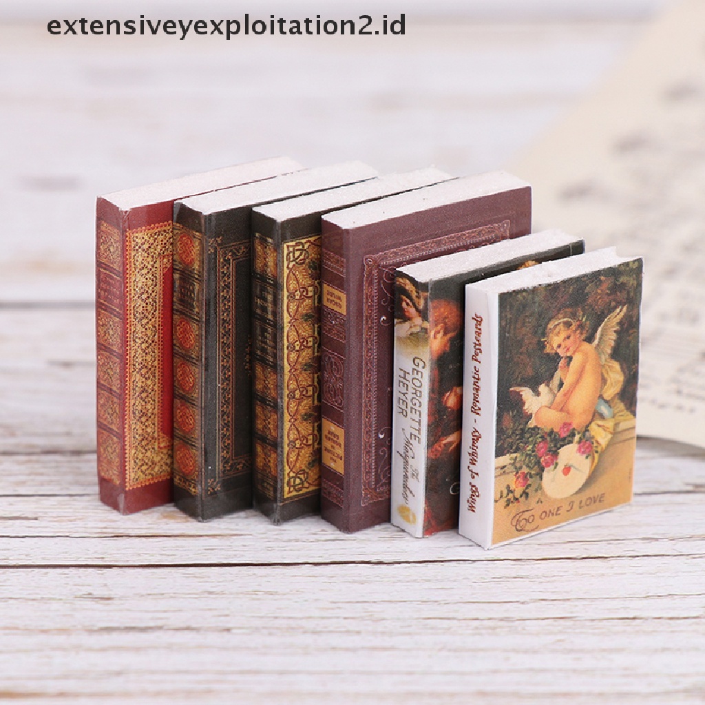 6pcs / set Mainan Miniatur Buku Catatan / Notebook Skala 1: 12 Untuk Dekorasi Rumah Boneka