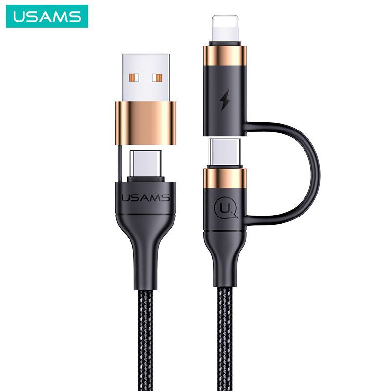 USAMS U62 Kabel Data Type-C to Type-C + Lightning PD 60W