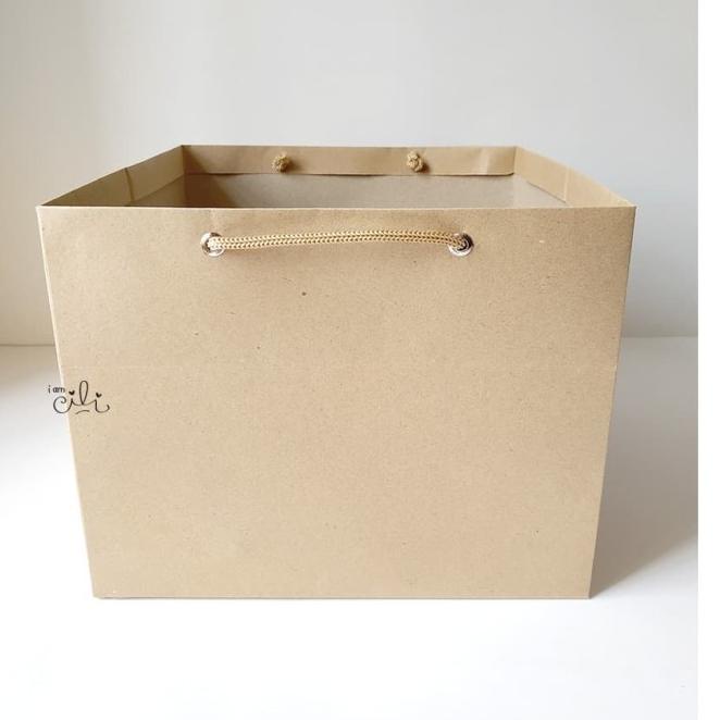 

(pprbag coklat 27x27x25) tas kertas kraft polos coklat [isi 10 buah]