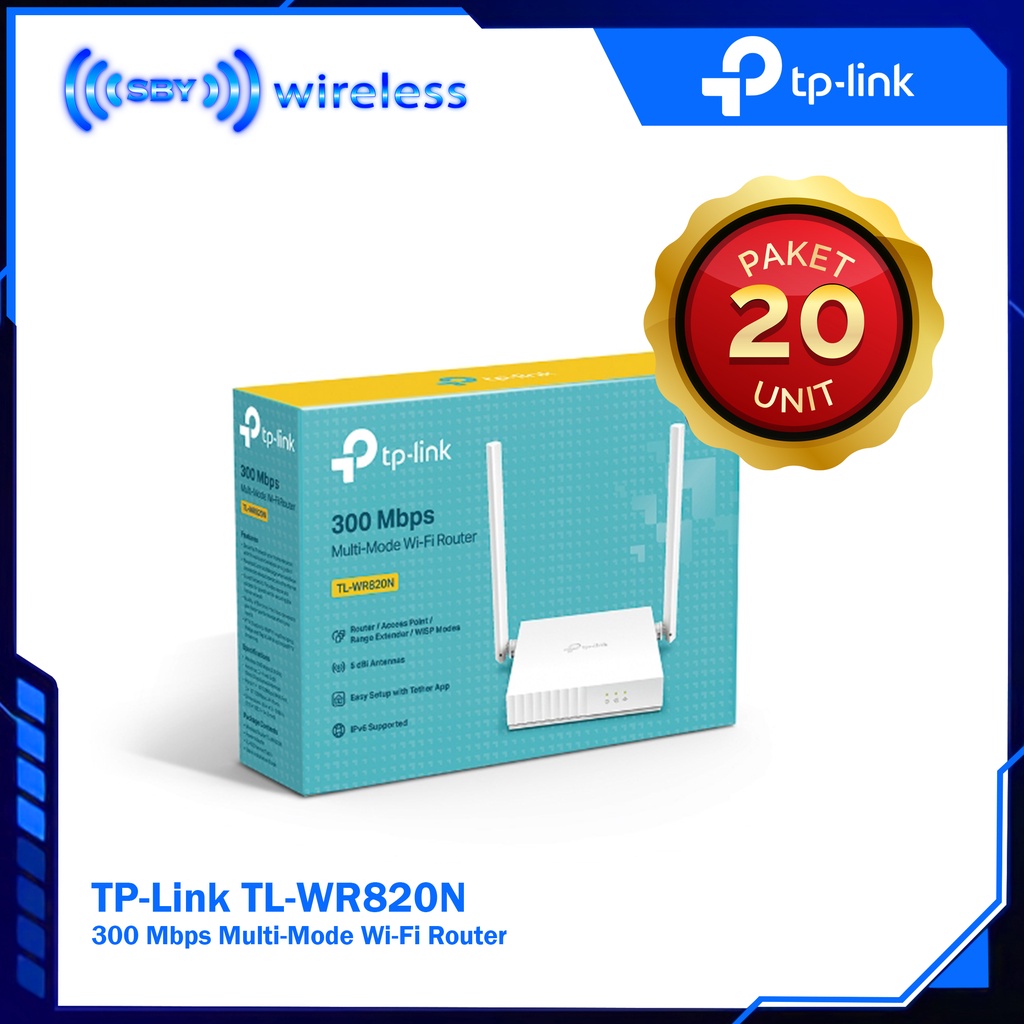 Paket 20 Unit TPLINK TL-WR820N 300 Mbps Multi-Mode Wi-Fi Router