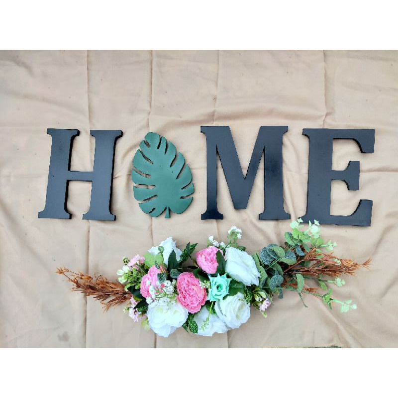 Jual Dekorasi Ruang Tamu HOME dari bahan Kayu tinggi 25 cm satu paket