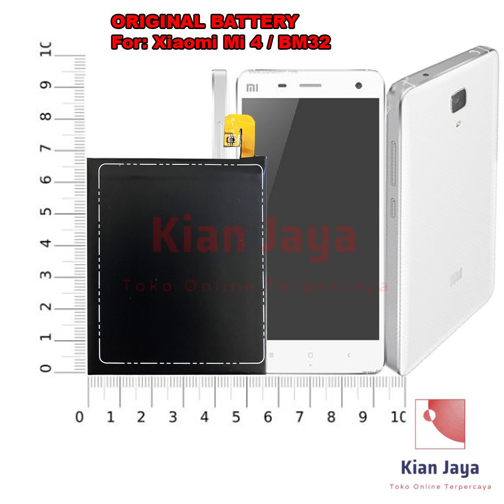 [Garansi 100% Ori] Baterai Xiaomi Mi 4 / BM32 Batre Batrai Battery Hp Mi4 BM 32 Original