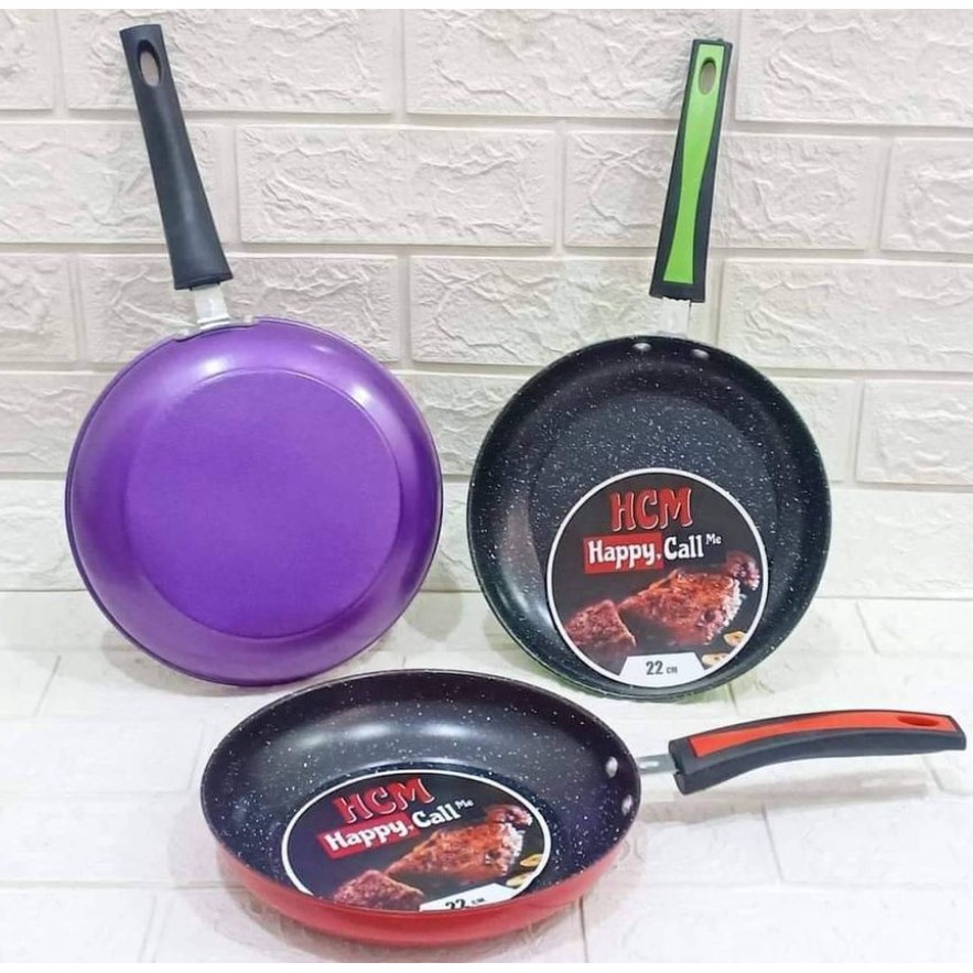 Panci Kuali Teflon Penggorengan HCM Anti Lengket Wajan Serbaguna  Uk 22 x 36