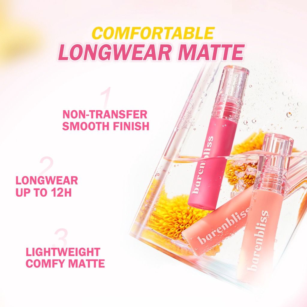 BPOM BNB Barenbliss Korean Bloomatte Full Bloom Transferproof Matte Tint LONGLAST 12H TRANSFERPROOF Liptint Liptin