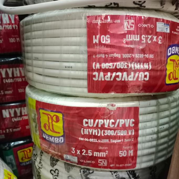 Kabel JEMBO NYM 3x2.5 Kabel Listrik JEMBO NYM JEMBO 3x2,5 - 50MTR PER ROLL