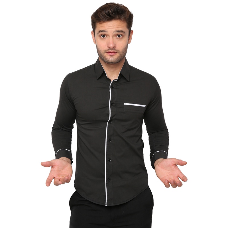 Kemeja Kerja Pria Slimfit Panjang Formal Katun - Banyak Pilihan Warna LNG (COMB)