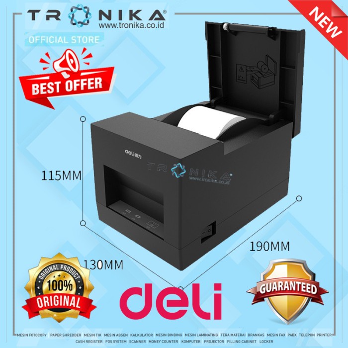 Printer Thermal Cetak Struk Kasir 58 mm USB Bluetooth POS DELI E581PW
