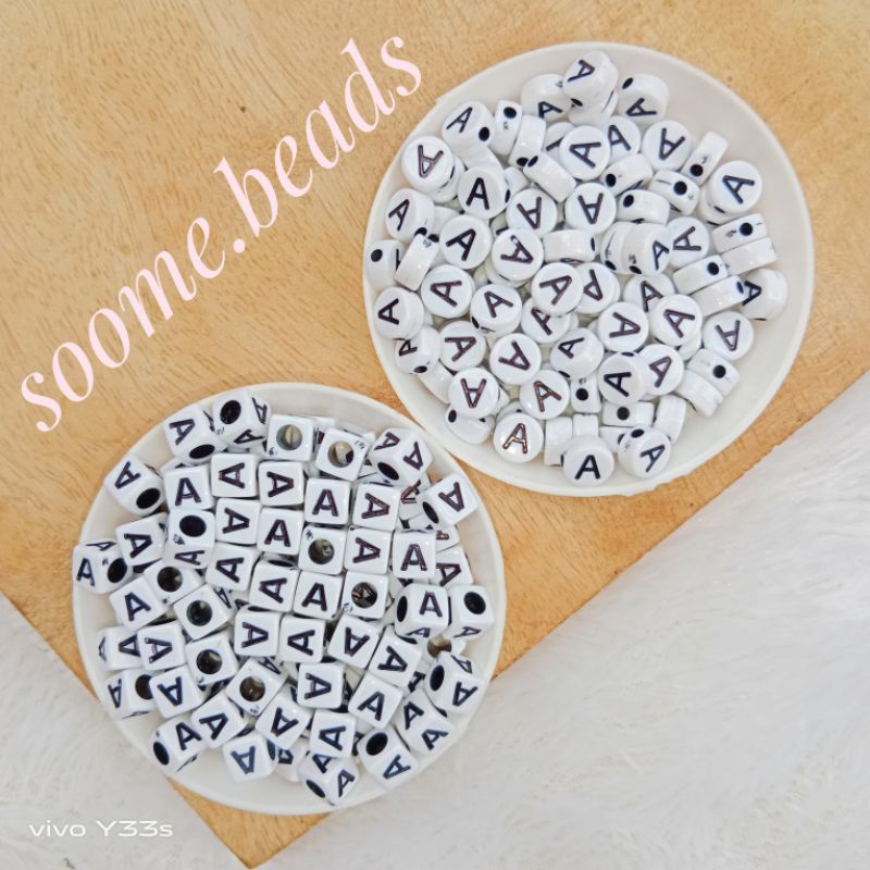 Manik Mote Huruf A Putih