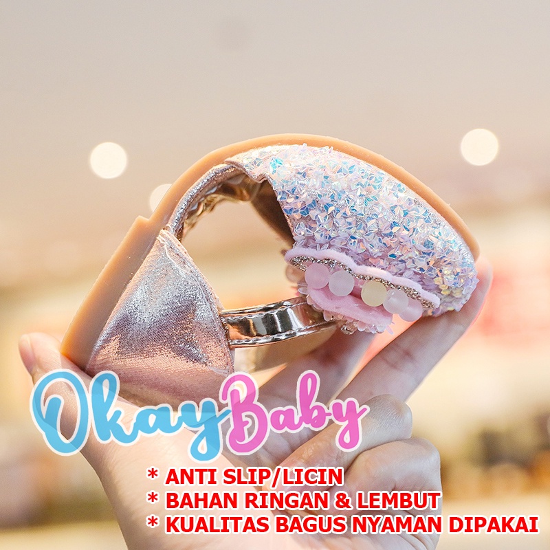 Okaybaby B248 Sepatu Flat Pesta Anak Perempuan (FREE BOX) Termurah Sepatu Import Fashion Terbaru Kekinian