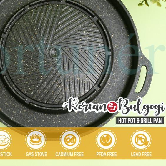 MOOKATA Panci Grill Pan bulgogi 2 in 1 Rebusan Kuah Pemanggang