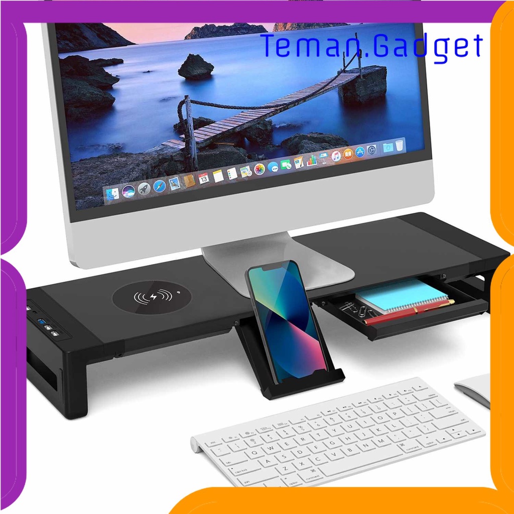 TG - AE MJH Meja Laptop Desk Monitor Stand with Wireless Charging and USB Port - 6052