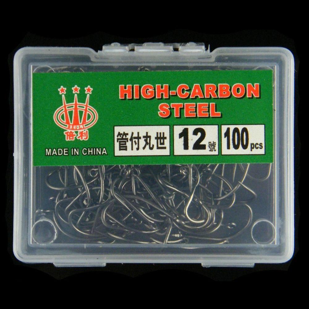 Lanfy Fish Hook Kotak Memancing Ikan Gurame 100 Pcs Dengan Kait Umpan Duri Mulut Bengkok Kait Laut Berduri Kail Pancing