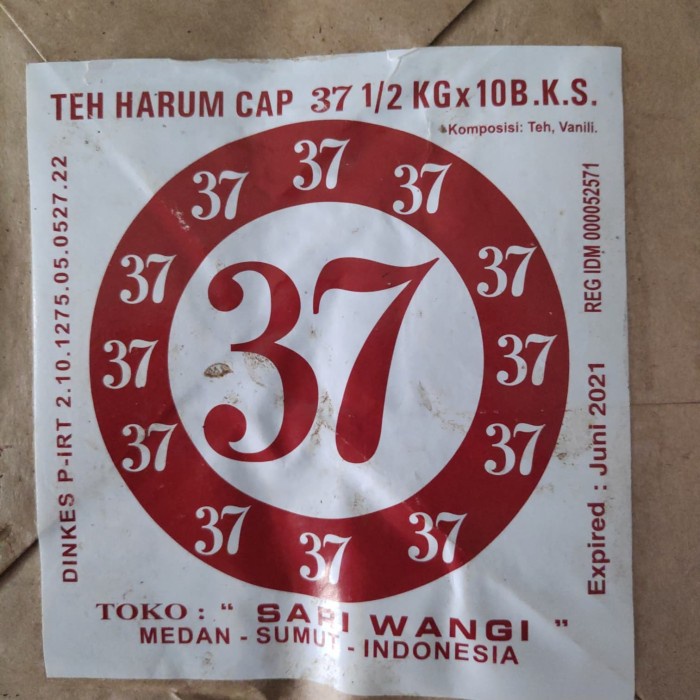 

DAUN TEH KERING HARUM CAP 37 5 KG (500 GR X 10 BKS) MEDAN BUBUK TEH