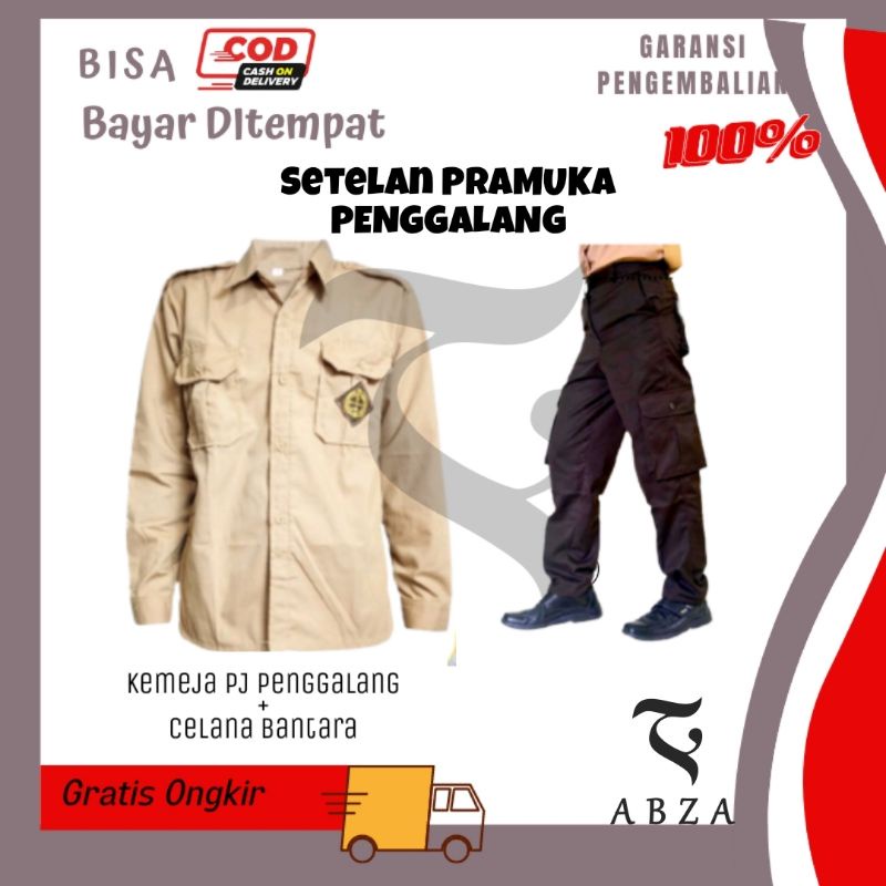 Setelan Pramuka Penggalang SMP SMA PEMBINA Baju Pramuka Penggalang Panjang + Celana Panjang Bantara 