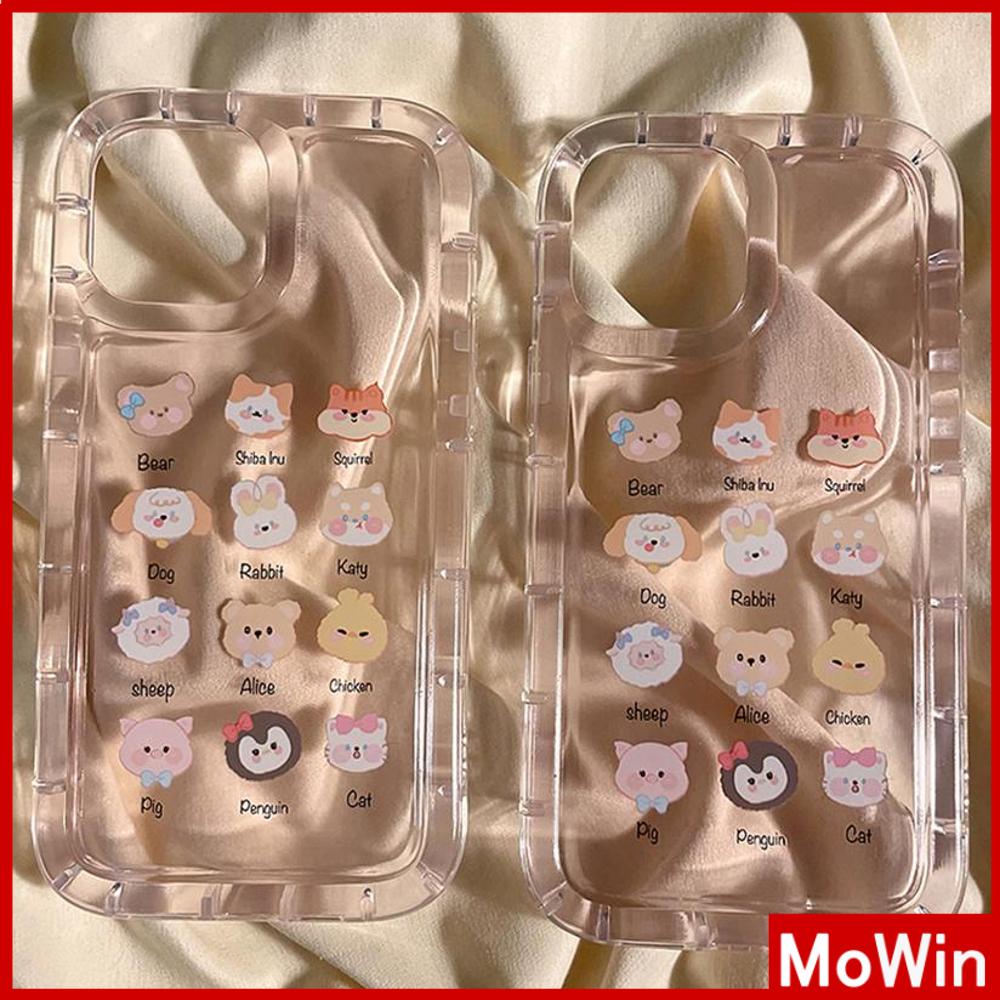 For iPhone 14 Pro Max iPhone Case Thickened TPU Soft Case Clear Case Airbag Shockproof Pink Cute Animal Compatible with For iPhone 13 Pro Max 12 Pro Max 11 Pro Max 7plus XR xs max