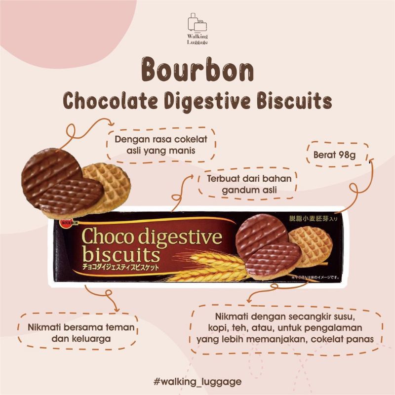 Bourbon Choco Digestive Biscuits 96gr