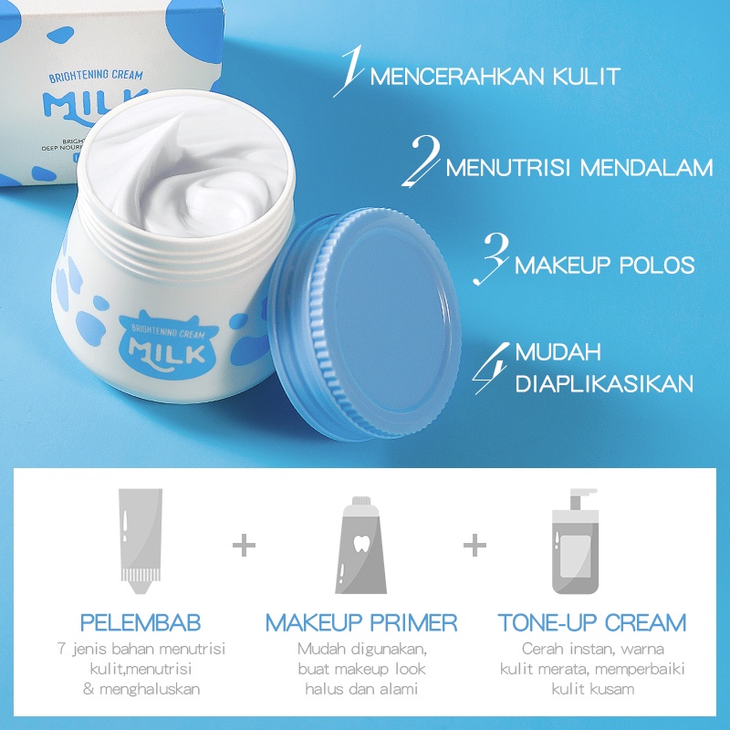 LAIKOU Milk Cream Mencerahkan Meningkatkan Kelembaban Busa Pembersih Menutrisi 2pak