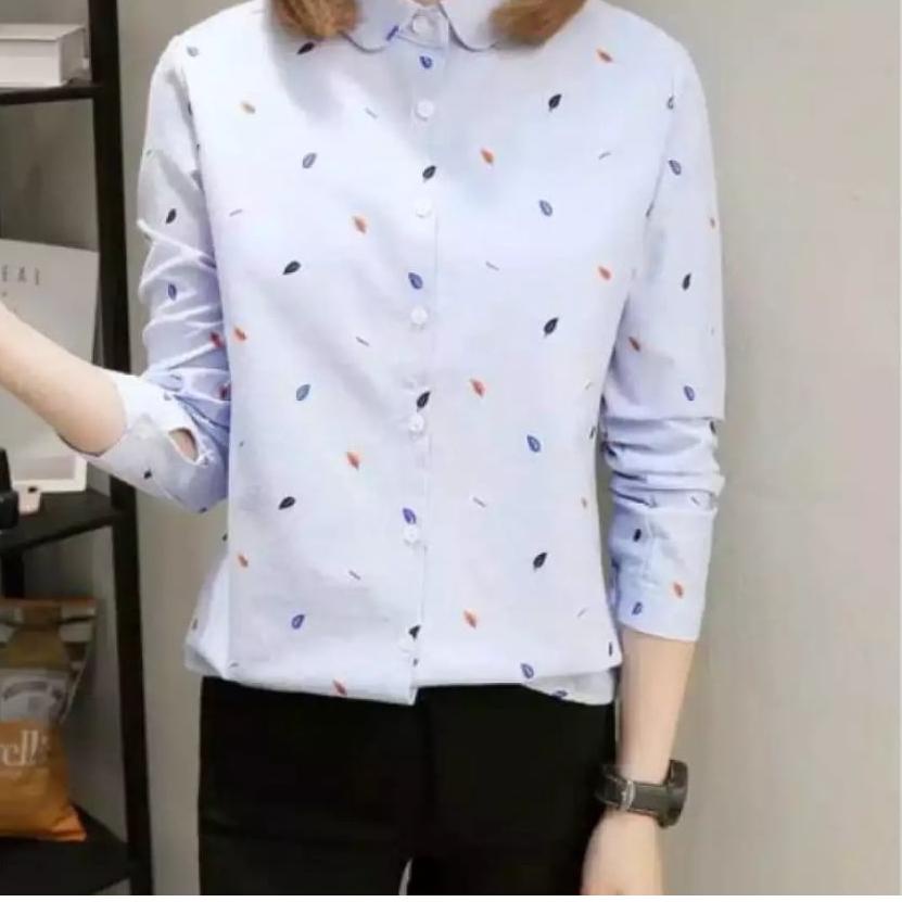 RESTOCK KEMEJA WANITA MOTIF DAUN JATUH / KEMEJA WOLFIS / KEMEJA ATASAN WANITA / KEMEJA TERBARU / KEM