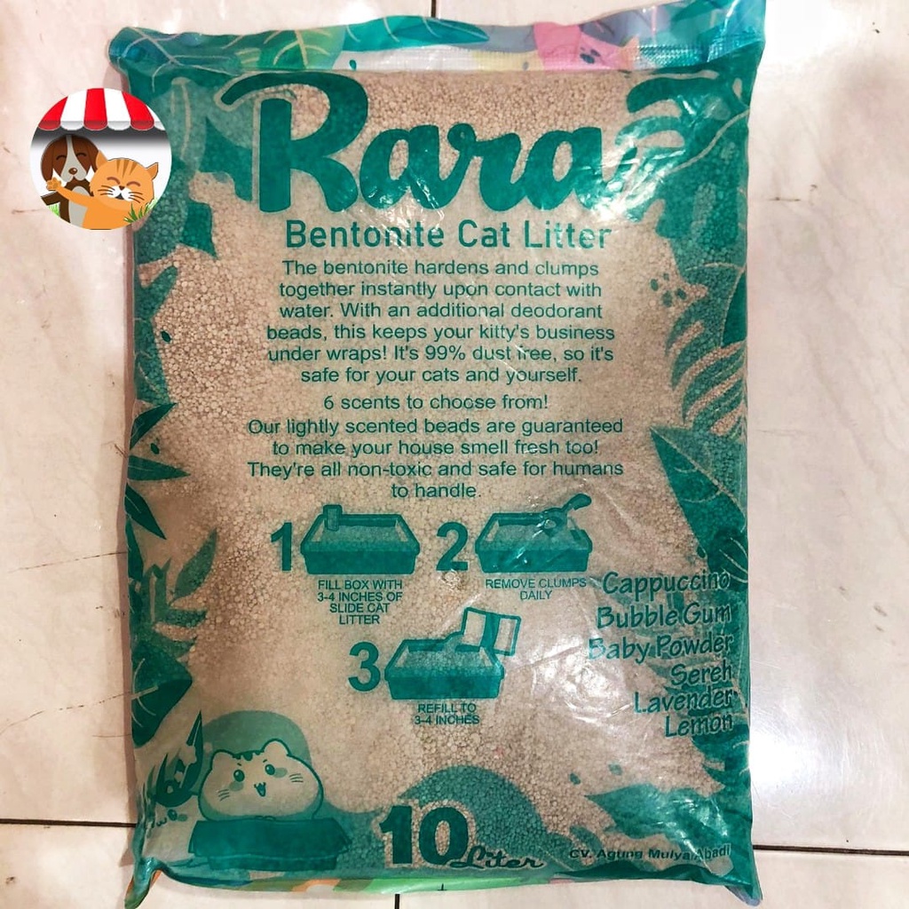 Pasir Gumpal Wangi Pasir Kucing Rara 10 Liter Bentonite Cat Litter