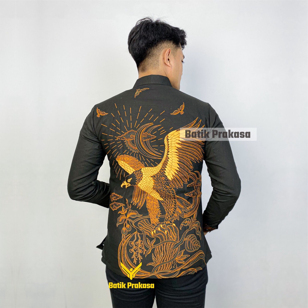 Kemeja Batik Prakasa Motif Mahendra Lingapandi Slimfit Lengan Panjang Batik Solo