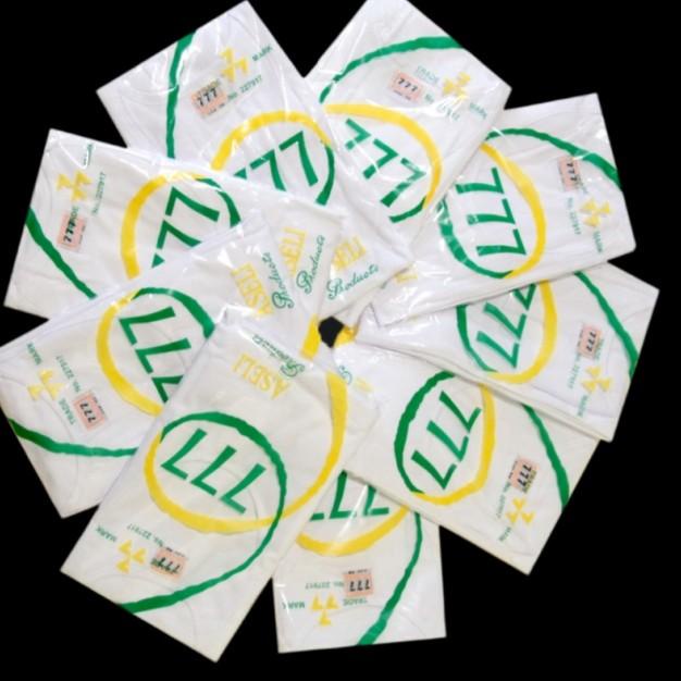 kaos oblong pria 777 polos O 777 size 50-52-54/kaos oblong jumbo - Putih, 50