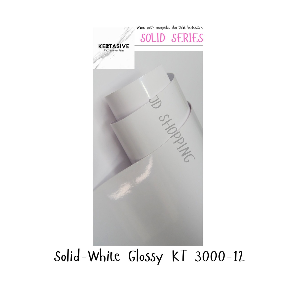 KERTASIVE PVC INTERIOR FILM -WHITE GLOSSY (METERAN) (ROLL)