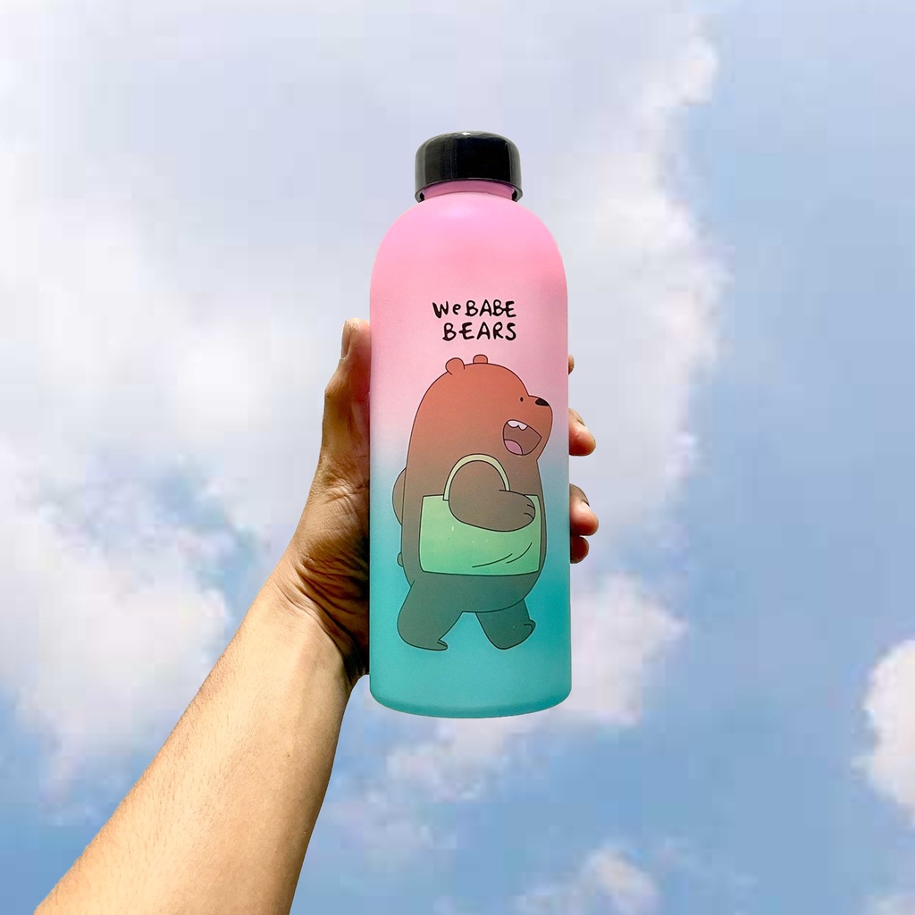 JAVASHOP Botol Minum 1 Liter We babe Bears Dengan Motif Beruang Gradasi