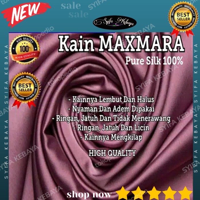 Kain Kain Sutra Maxmara Polos. Kain Satin Maxmara Meteran. Maxmara Original