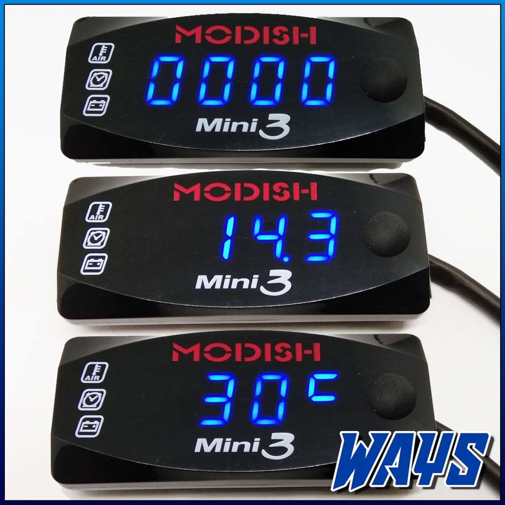 L119 | 3in1 Voltmeter Aki Accu Jam Digital LED Motor Beat Vario Nmax PCX Aerox Vixion Ninja GSX KLX