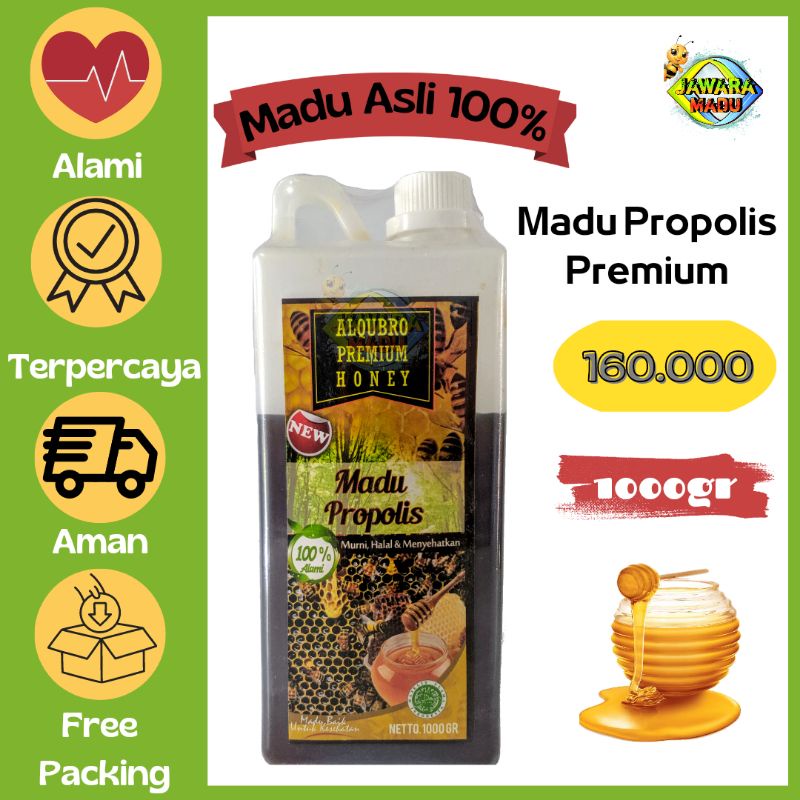 madu asli murni 100% propolis premium 1kg obat diabetes al qubro alqubro al-qubro