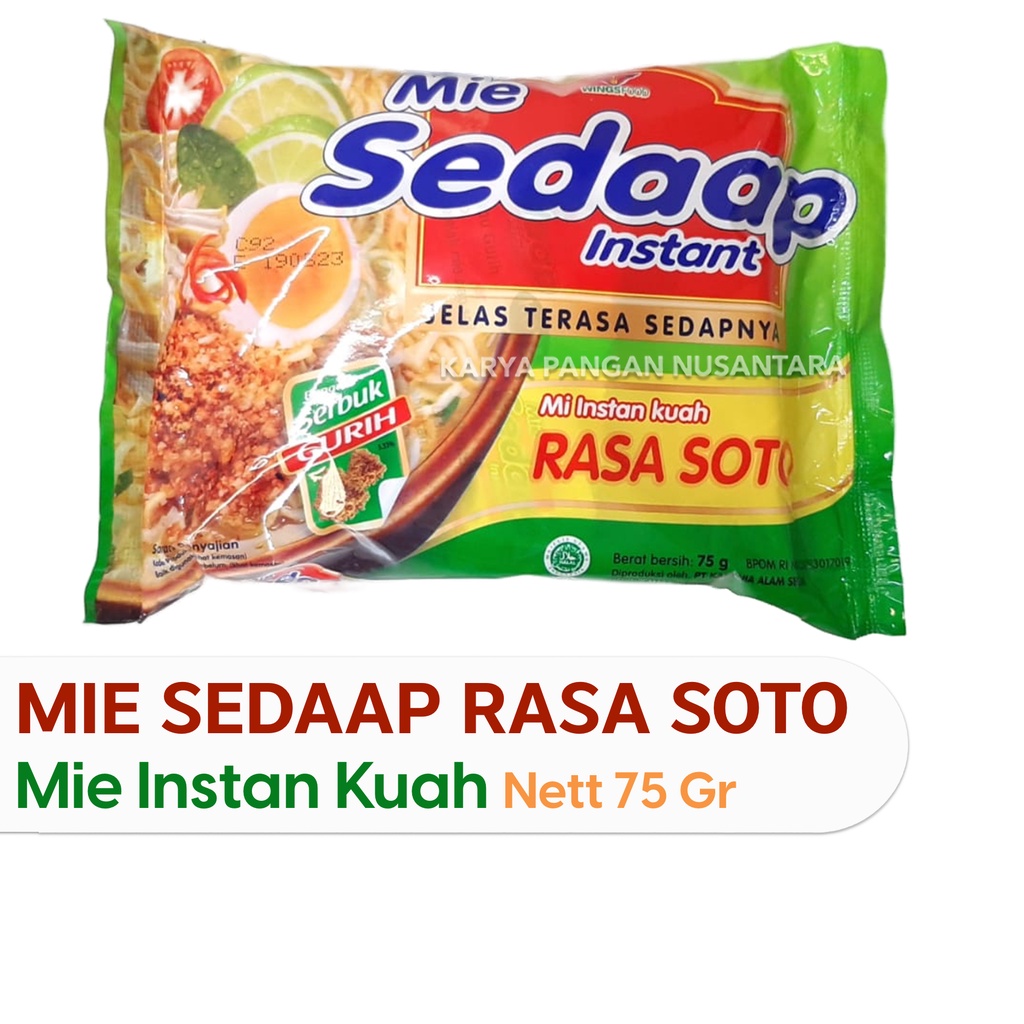 

MIE SEDAAP SOTO 75 GR MIE INSTANT MIE SEDAP KUAH INSTANT SOTO 75GR