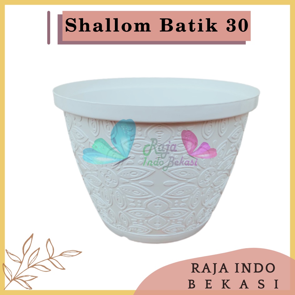 Rajaindobekasi Pot Shallom Batik 30 Putih Pot Bunga Motif Batik Timbul Pot Bunga Besar Murah Tebal Bagus Bukan Pot Shallom Glory Glori 30 35 40