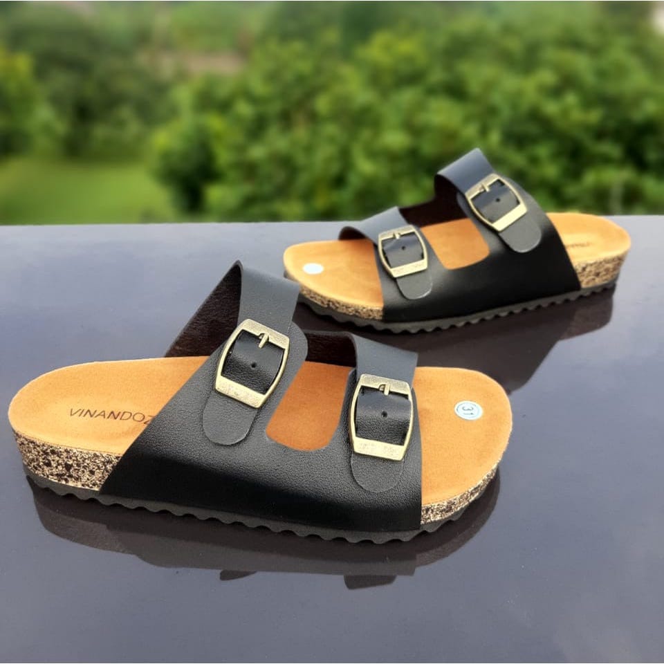 Sandal Wanita Size 37 - 40 VINANDOZ SLIP ON SP04 - Sandal Puyuh Perempuan Kulit Sintetis