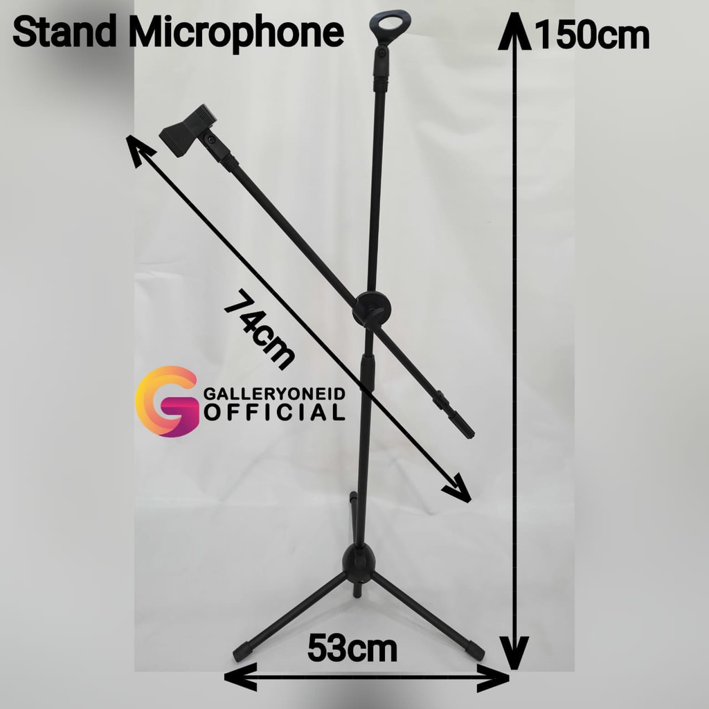 Stand Micrphone Standing Holder Hp Universal Tripod Mikrofon Pro 2 Klip Taffstudio